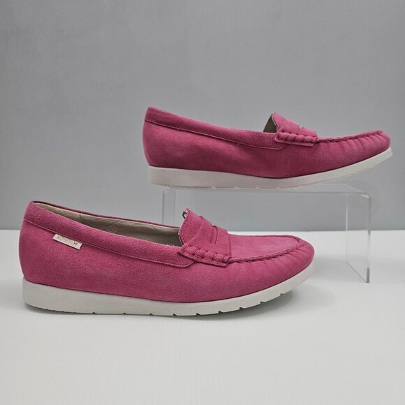 Mephisto Volga Loafer Moccasin Womens 10 Raspberry Pink Suede Soft Air Comfort - Picture 3 of 14